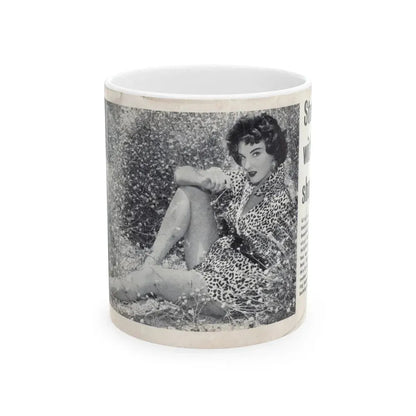 Allison Hayes #225 - [Pages  & ] Pages 1 & 2 of 2 with, Allison 1 Full Body B&W Glamour Photo from SPOT ON April '54 Pocket Magazine (Vintage Female Icon) White Coffee Mug 11oz - Go Mug Yourself