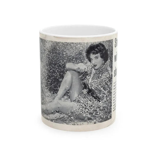 Allison Hayes #225 - [Pages  & ] Pages 1 & 2 of 2 with, Allison 1 Full Body B&W Glamour Photo from SPOT ON April '54 Pocket Magazine (Vintage Female Icon) White Coffee Mug 11oz - Go Mug Yourself
