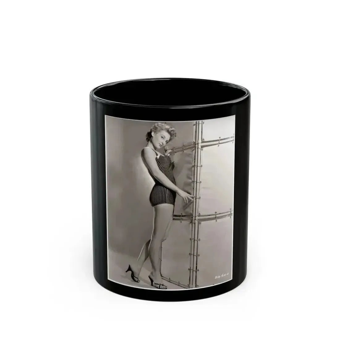 Allison Hayes #238 - 8x10 B&W Full Body Cheesecake Photo (Vintage Female Icon) Black Coffee Mug 11oz - Go Mug Yourself