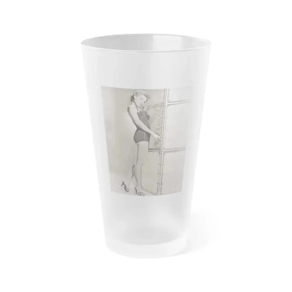 Allison Hayes #238 - 8x10 B&W Full Body Cheesecake Photo (Vintage Female Icon) Frosted Pint Glass 16oz 16oz Frosted - Go Mug Yourself