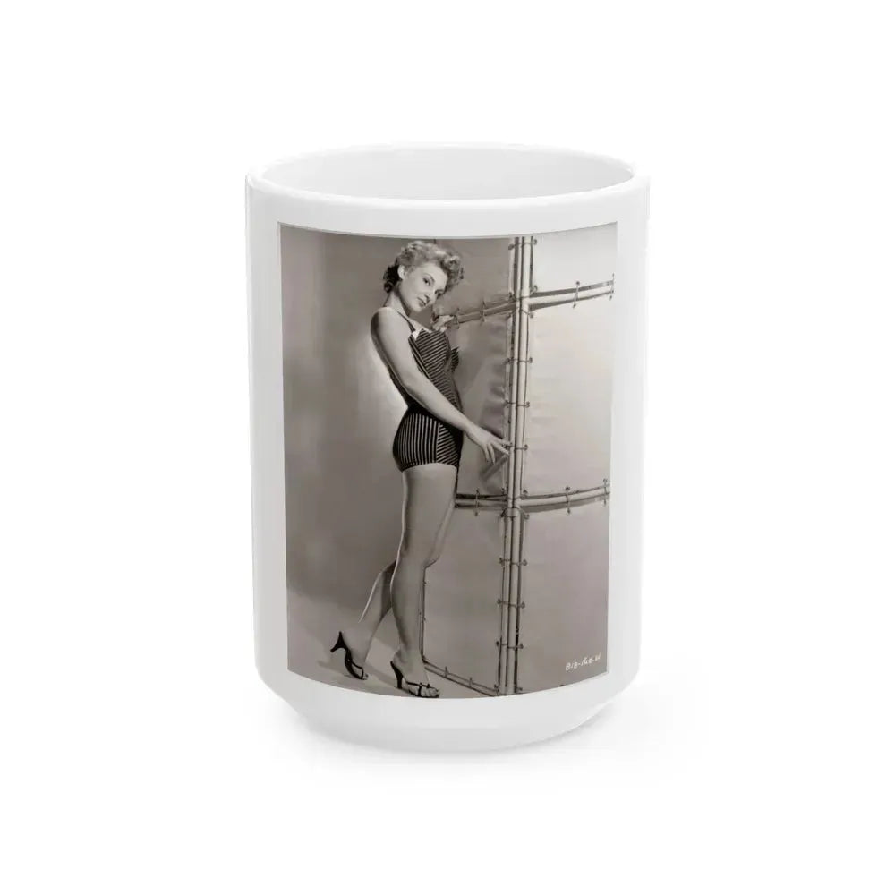 Allison Hayes #238 - 8x10 B&W Full Body Cheesecake Photo (Vintage Female Icon) White Coffee Mug 15oz - Go Mug Yourself