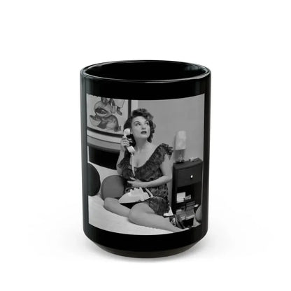 Allison Hayes #75 (Vintage Female Icon) Black Coffee Mug 15oz - Go Mug Yourself