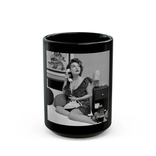 Allison Hayes #75 (Vintage Female Icon) Black Coffee Mug 15oz - Go Mug Yourself