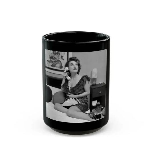 Allison Hayes #75 (Vintage Female Icon) Black Coffee Mug 15oz - Go Mug Yourself