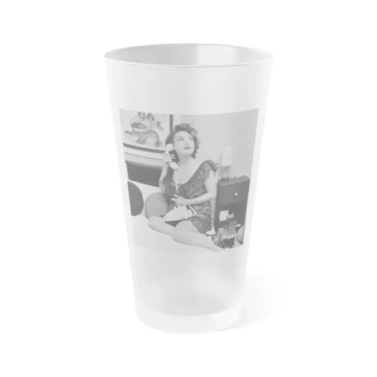 Allison Hayes #75 (Vintage Female Icon) Frosted Pint Glass 16oz 16oz Frosted - Go Mug Yourself