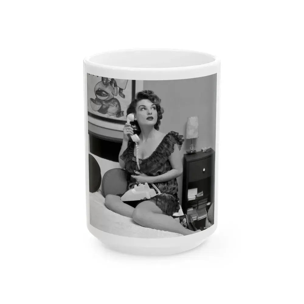 Allison Hayes #75 (Vintage Female Icon) White Coffee Mug 15oz - Go Mug Yourself
