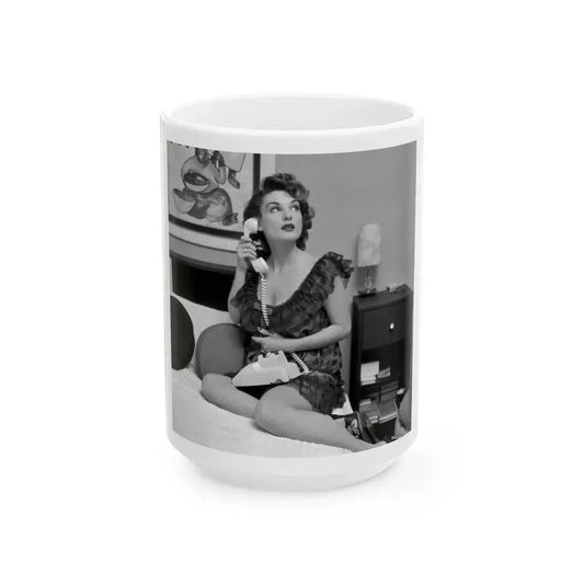 Allison Hayes #75 (Vintage Female Icon) White Coffee Mug 15oz - Go Mug Yourself