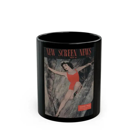 Allison Hayes #77 - Allison on Cover in color on Screen News Magazine 5-6-55 (Vintage Female Icon) Black Coffee Mug 11oz - Go Mug Yourself