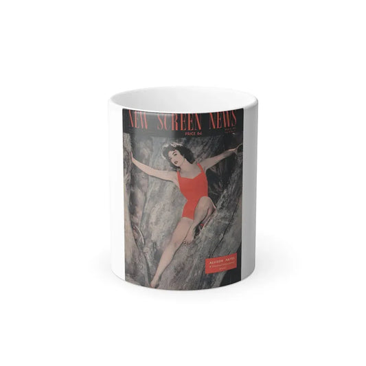 Allison Hayes #77 - Allison on Cover in color on Screen News Magazine 5-6-55 (Vintage Female Icon) Color Changing Mug 11oz 11oz - Go Mug Yourself