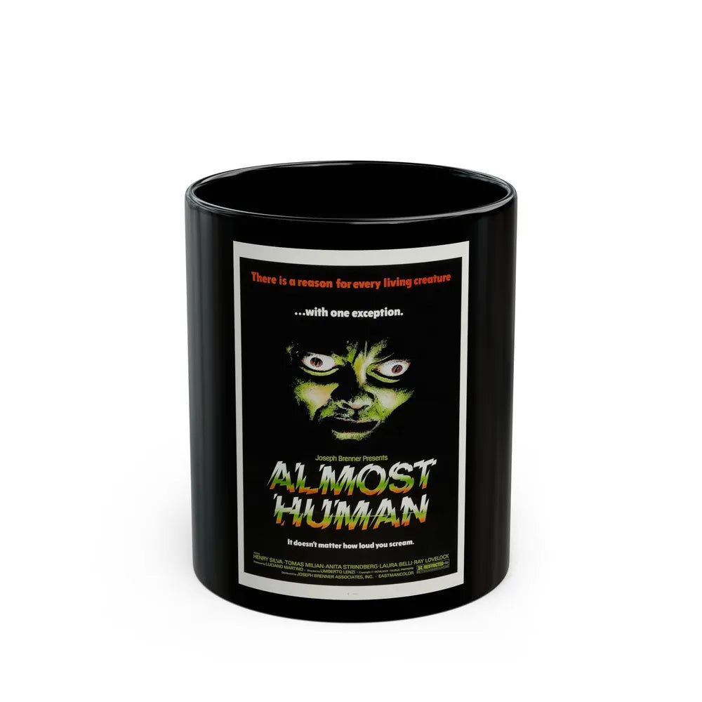 ALMOST HUMAN 1974 Movie Poster - Black Coffee Mug-11oz-Go Mug Yourself