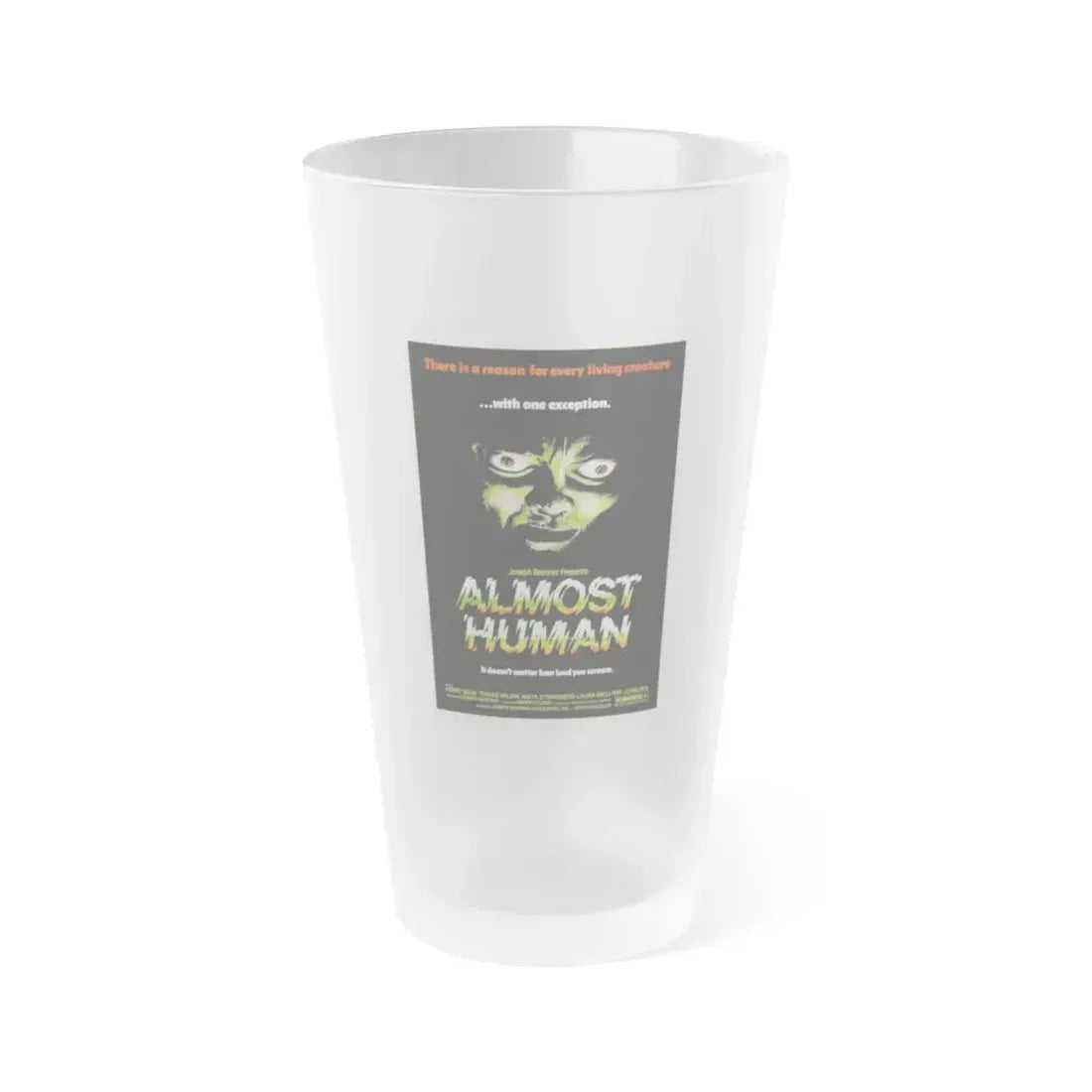 ALMOST HUMAN 1974 Movie Poster - Frosted Pint Glass 16oz Default Title - Go Mug Yourself