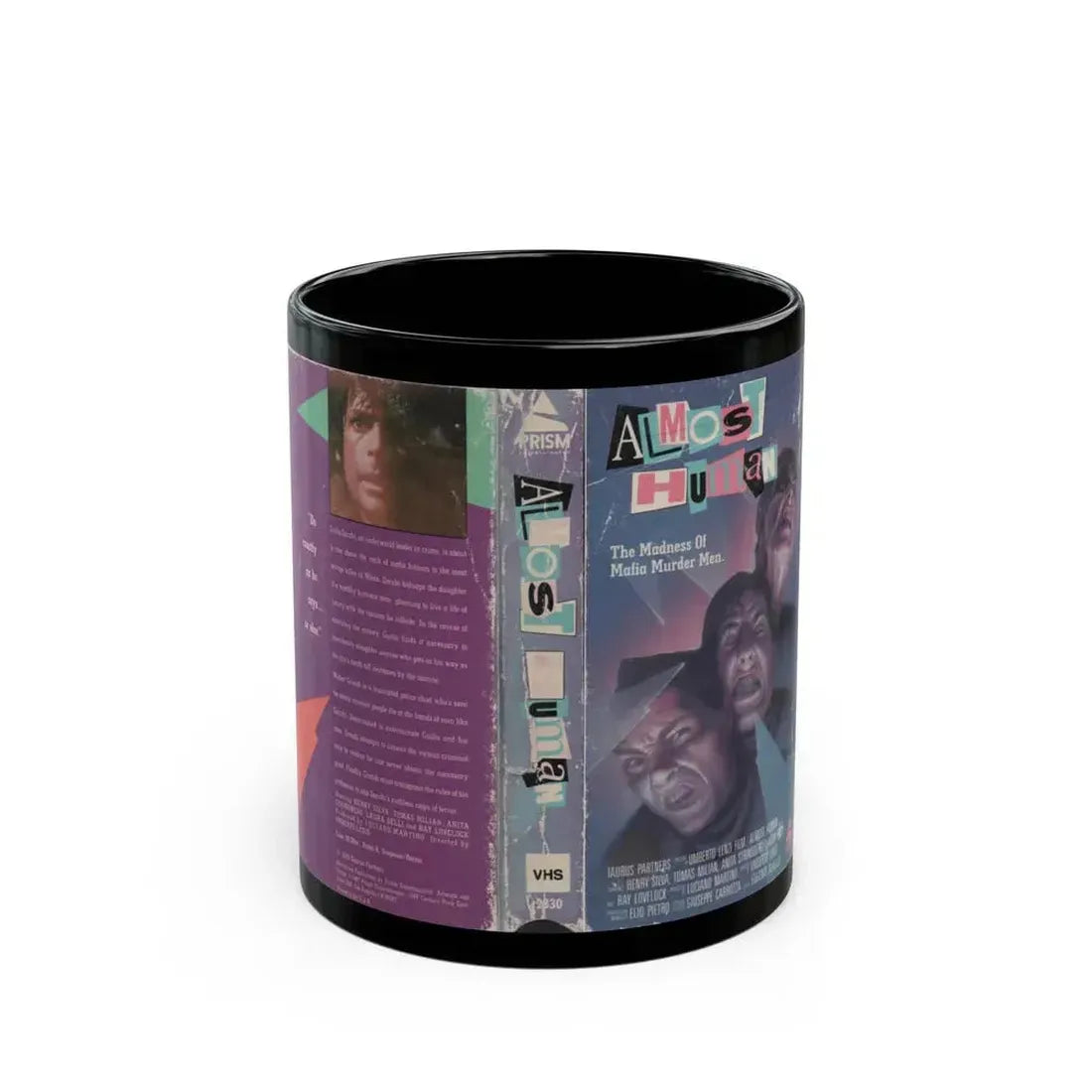 ALMOST HUMAN (VHS COVER) - Black Coffee Mug 11oz - Go Mug Yourself