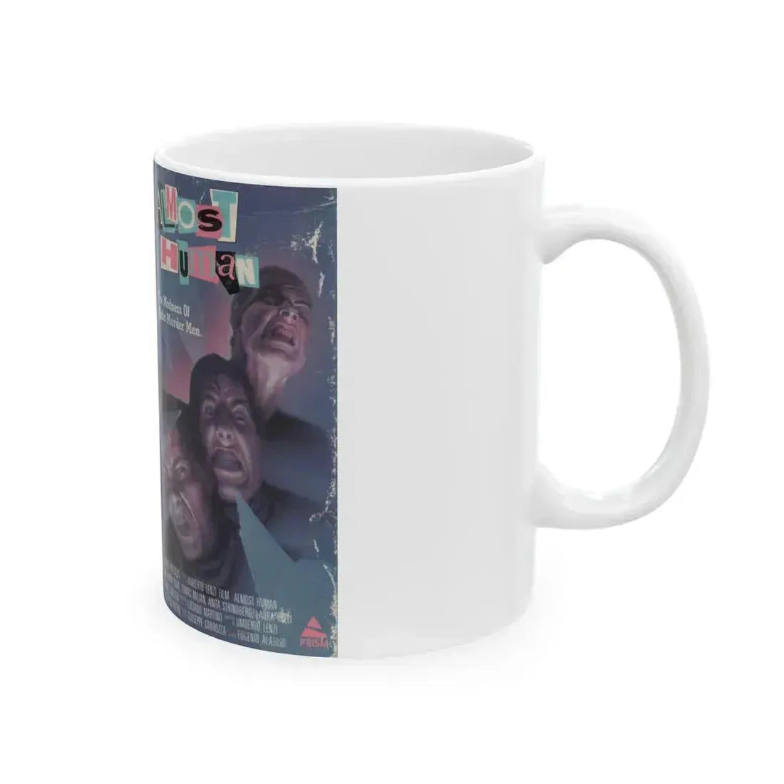 ALMOST HUMAN (VHS COVER) - White Coffee Mug - Go Mug Yourself