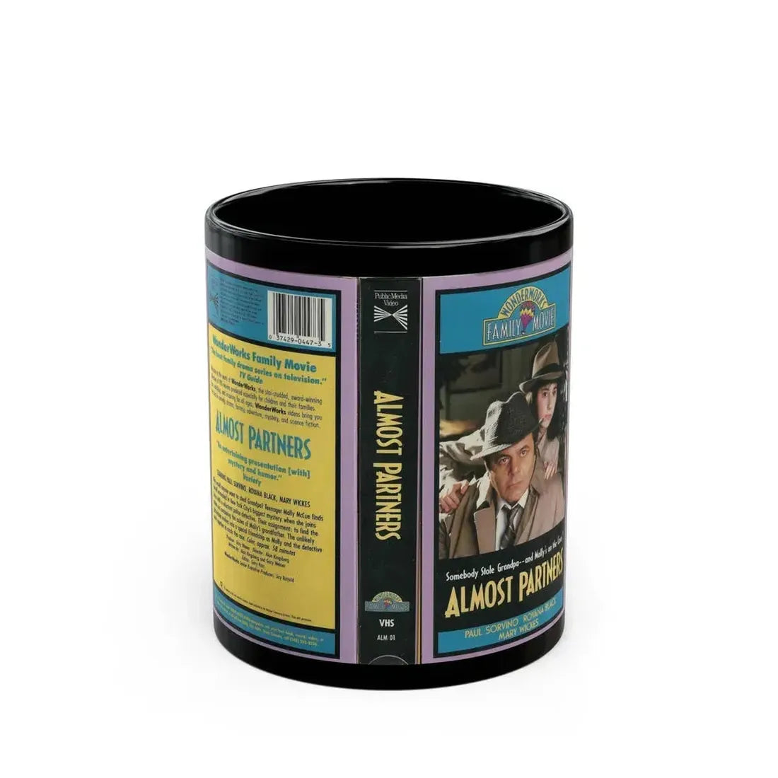 ALMOST PARTNERS WONDERWORKS FAMILY MOVIE (VHS COVER) - Black Coffee Mug 11oz - Go Mug Yourself