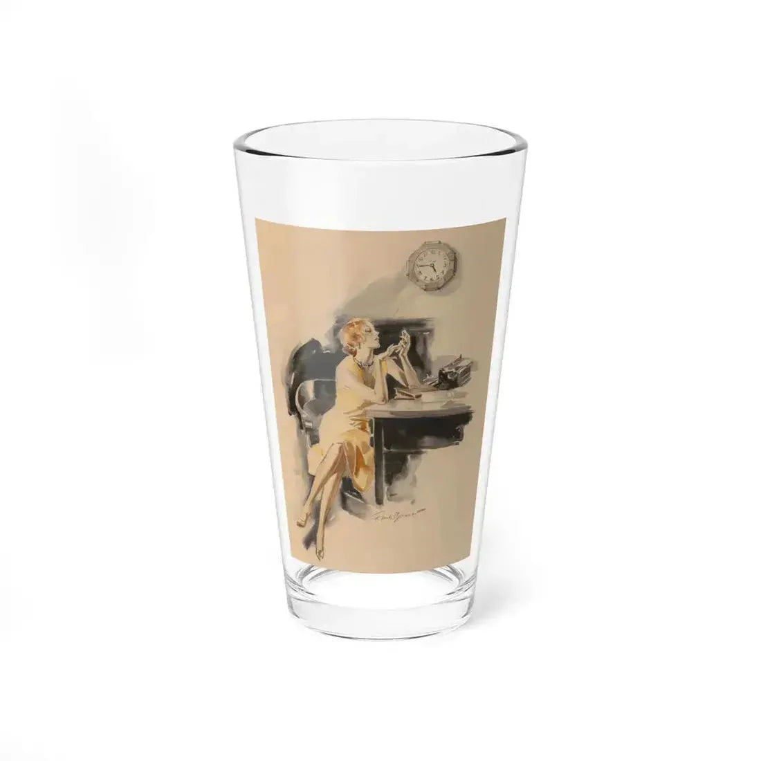 Almost Quitting Time (Magazine Illustration) Pint Glass 16oz 16oz - Go Mug Yourself