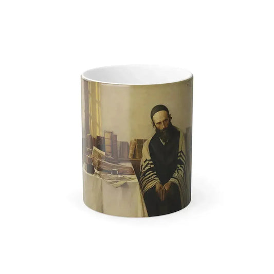 Alois Heinrich Priechenfried (1867-1933) A scholar in his study -  oil on panel - Color Changing Mug 11oz 11oz - Go Mug Yourself