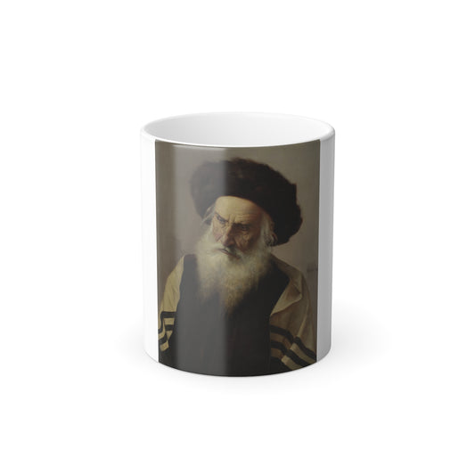 Alois Heinrich Priechenfried (1867-1933) Portrait of a Rabbi - oil on panel - Color Changing Mug 11oz-11oz-Go Mug Yourself