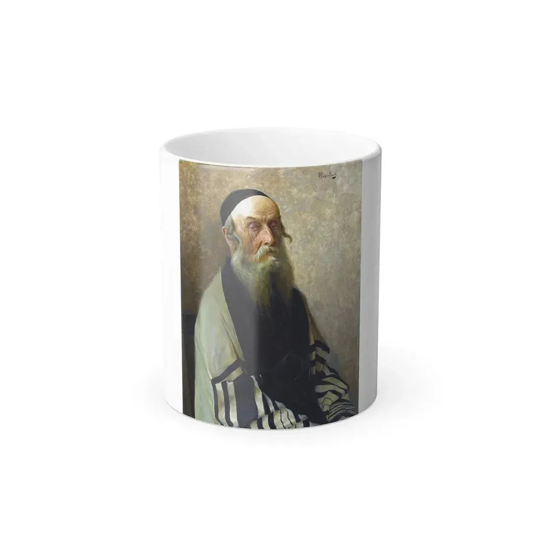 Alois Heinrich Priechenfried (1867-1953) Seated Rabbi - Oil on Panel - Color Changing Mug 11oz Default Title 11oz - Go Mug Yourself