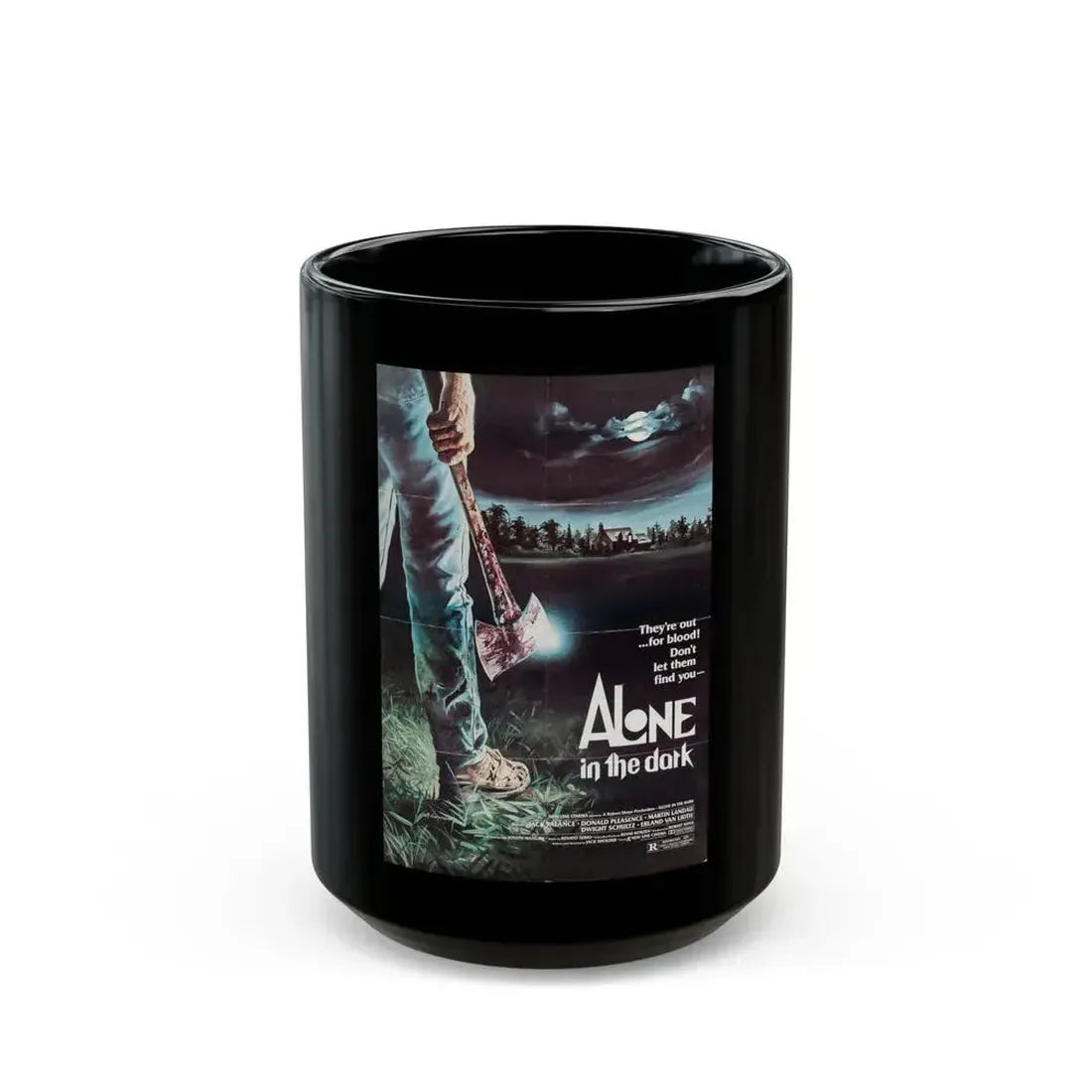 ALONE IN THE DARK 1982 Movie Poster - Black Coffee Mug 15oz - Go Mug Yourself