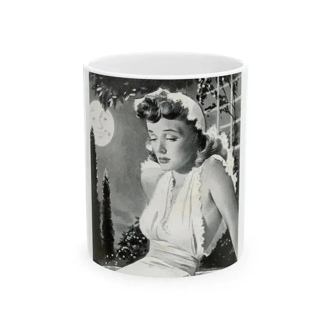 Alone with the Moon Again, 1941 - White Coffee Mug 11oz - Go Mug Yourself