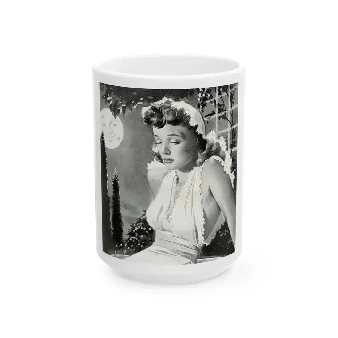 Alone with the Moon Again, 1941 - White Coffee Mug 15oz - Go Mug Yourself
