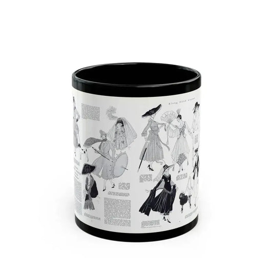 Along Fifth-Avenue, Harper's Bazaar, August 1916 - Black Coffee Mug 11oz - Go Mug Yourself