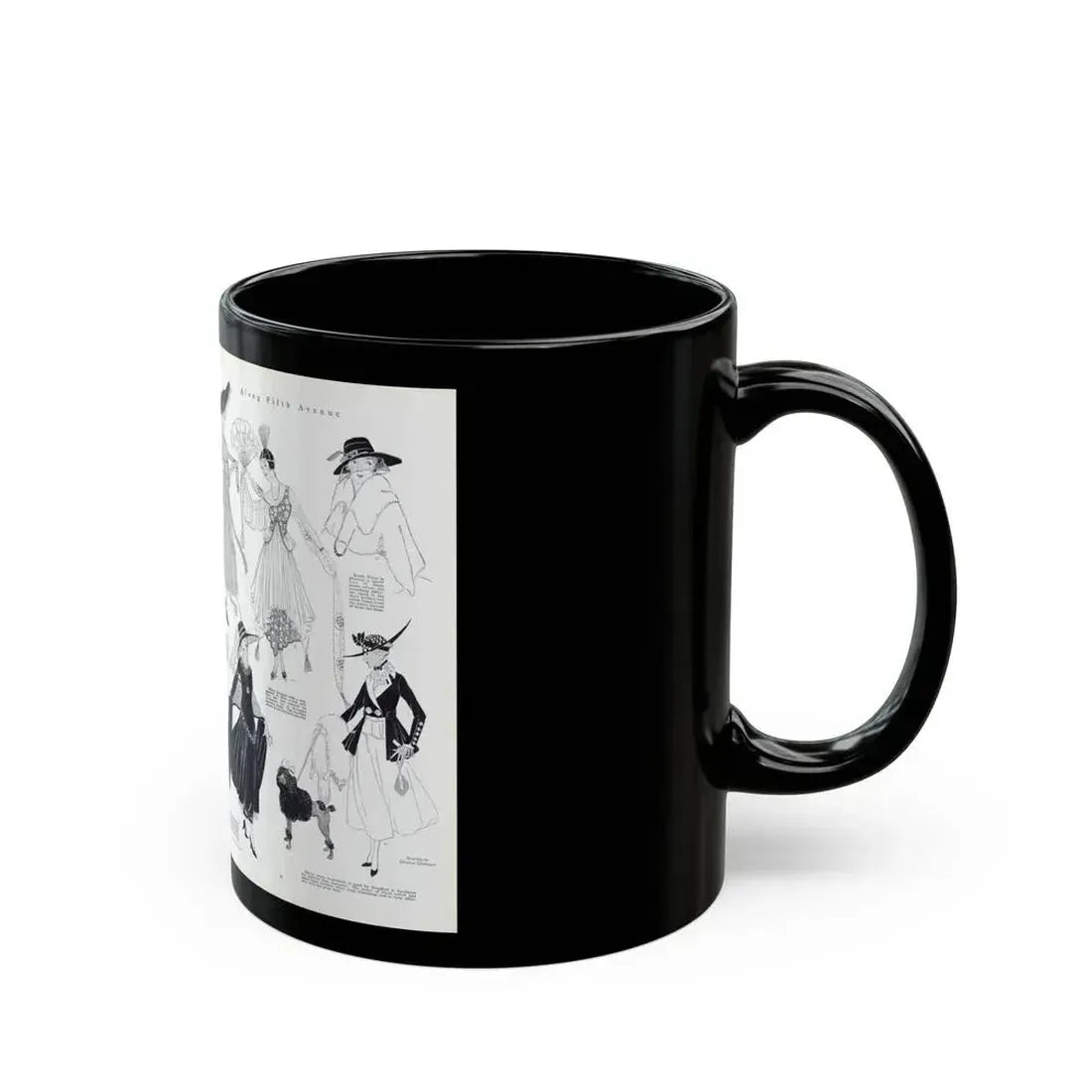 Along Fifth-Avenue, Harper's Bazaar, August 1916 - Black Coffee Mug - Go Mug Yourself