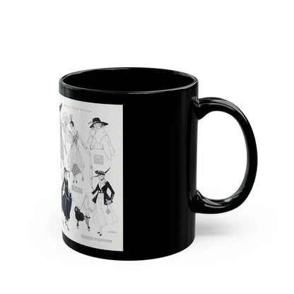 Along Fifth-Avenue, Harper's Bazaar, August 1916 - Black Coffee Mug - Go Mug Yourself
