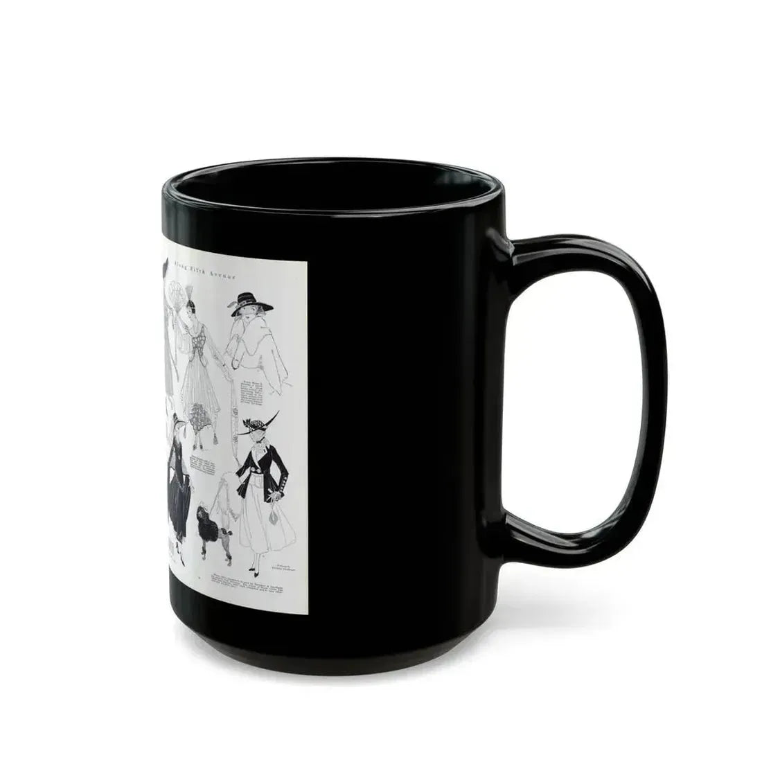 Along Fifth-Avenue, Harper's Bazaar, August 1916 - Black Coffee Mug - Go Mug Yourself