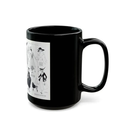 Along Fifth-Avenue, Harper's Bazaar, August 1916 - Black Coffee Mug - Go Mug Yourself