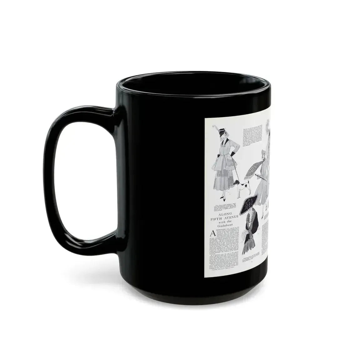 Along Fifth-Avenue, Harper's Bazaar, August 1916 - Black Coffee Mug - Go Mug Yourself
