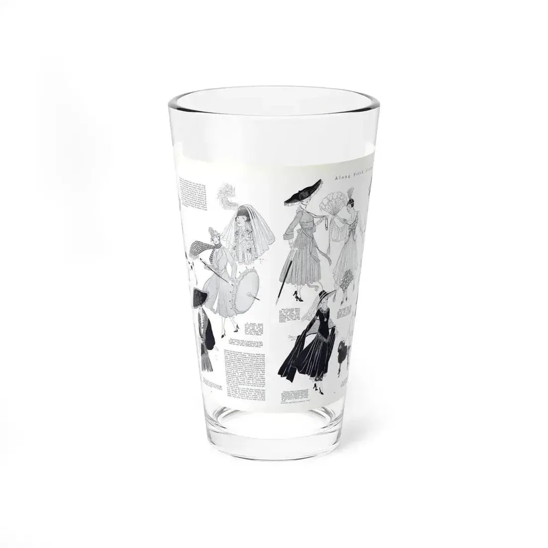 Along Fifth-Avenue, Harper's Bazaar, August 1916 (Magazine Illustration) Pint Glass 16oz 16oz - Go Mug Yourself