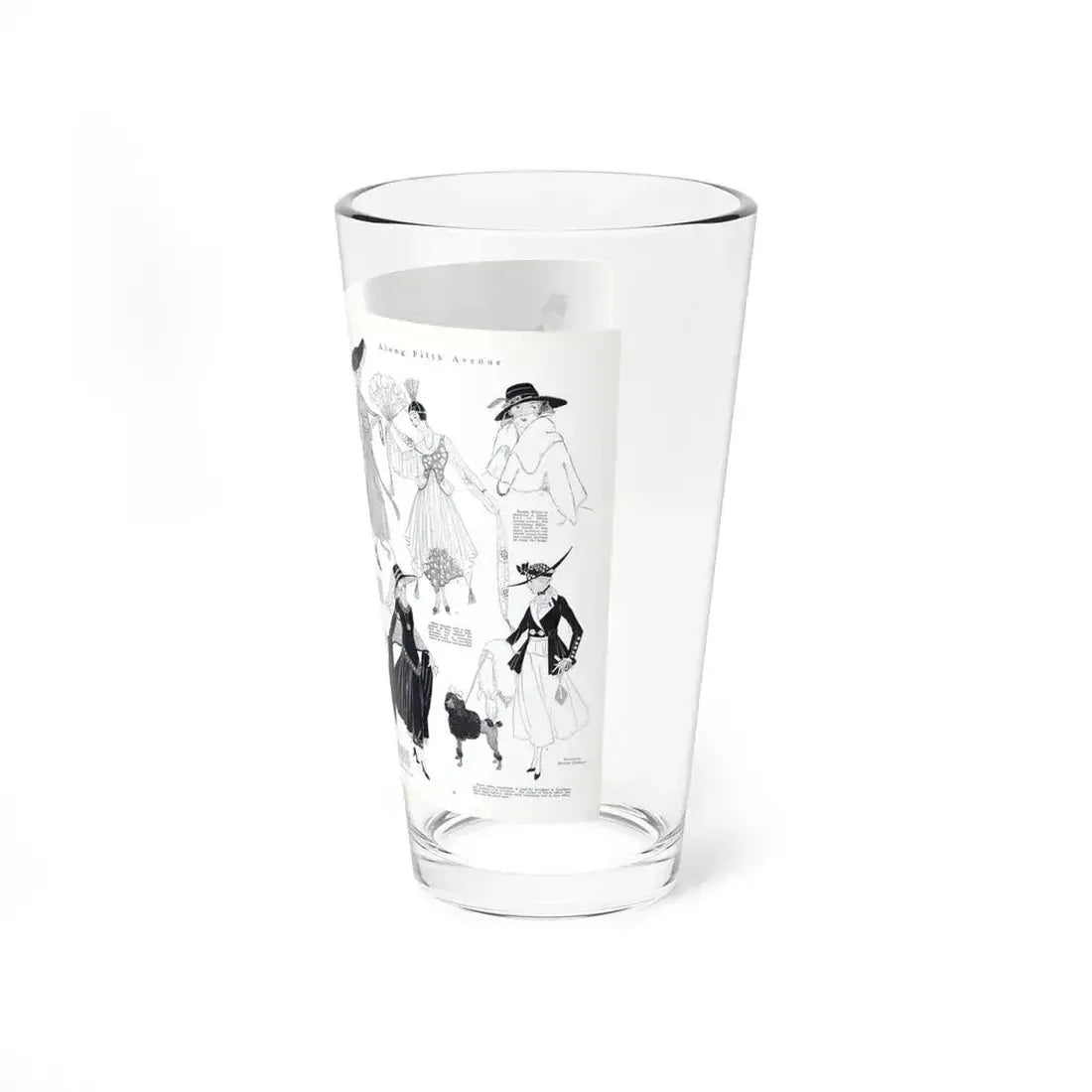 Along Fifth-Avenue, Harper's Bazaar, August 1916 (Magazine Illustration) Pint Glass 16oz - Go Mug Yourself