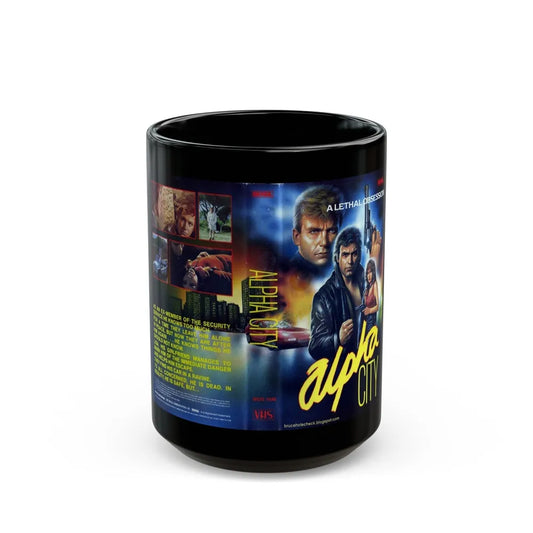 ALPHA CITY (VHS COVER) - Black Coffee Mug-15oz-Go Mug Yourself