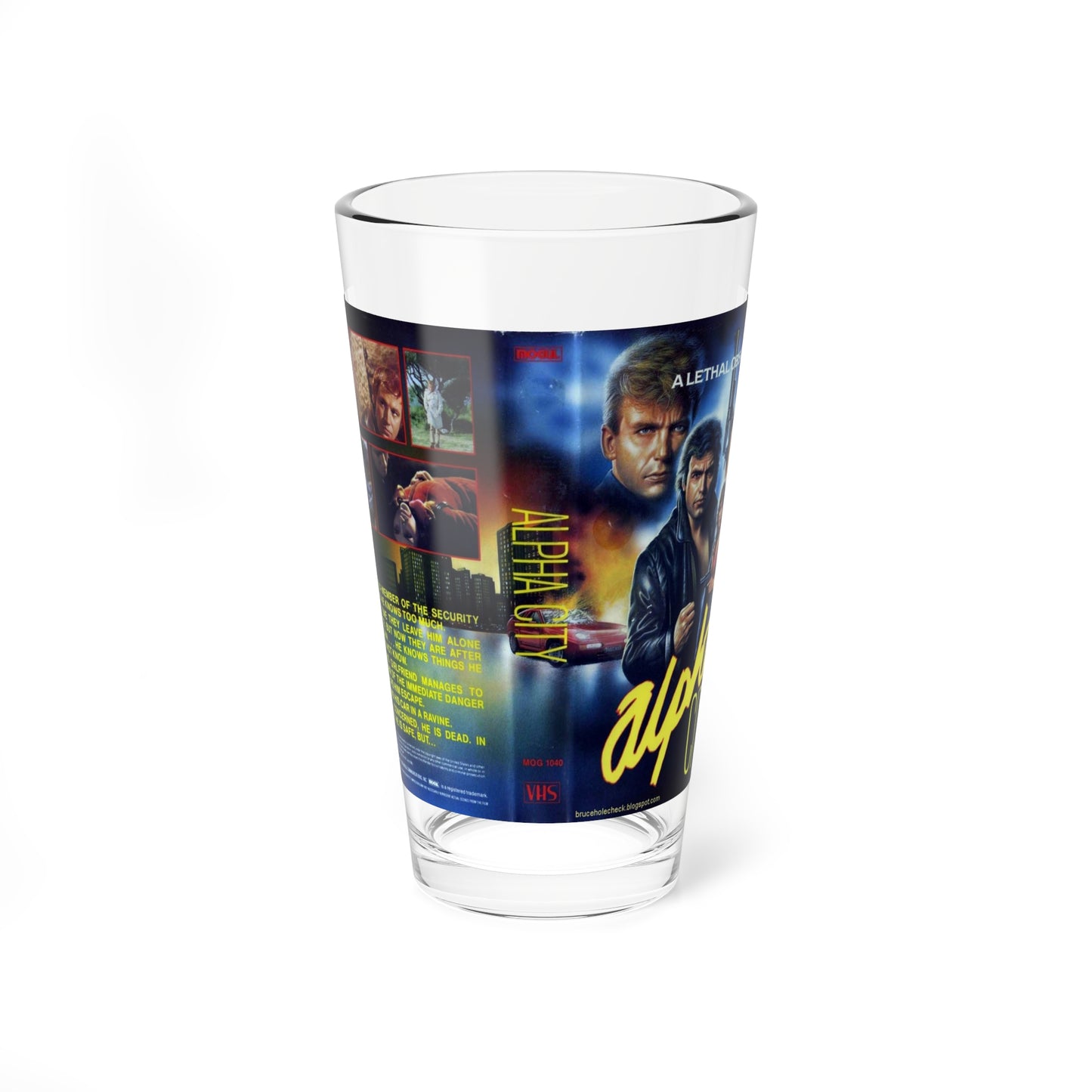 ALPHA CITY (VHS COVER) Pint Glass 16oz-16oz-Go Mug Yourself