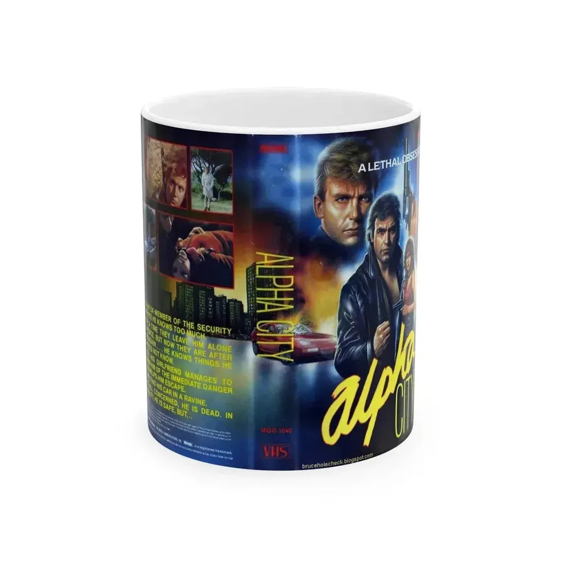 ALPHA CITY (VHS COVER) - White Coffee Mug 11oz - Go Mug Yourself