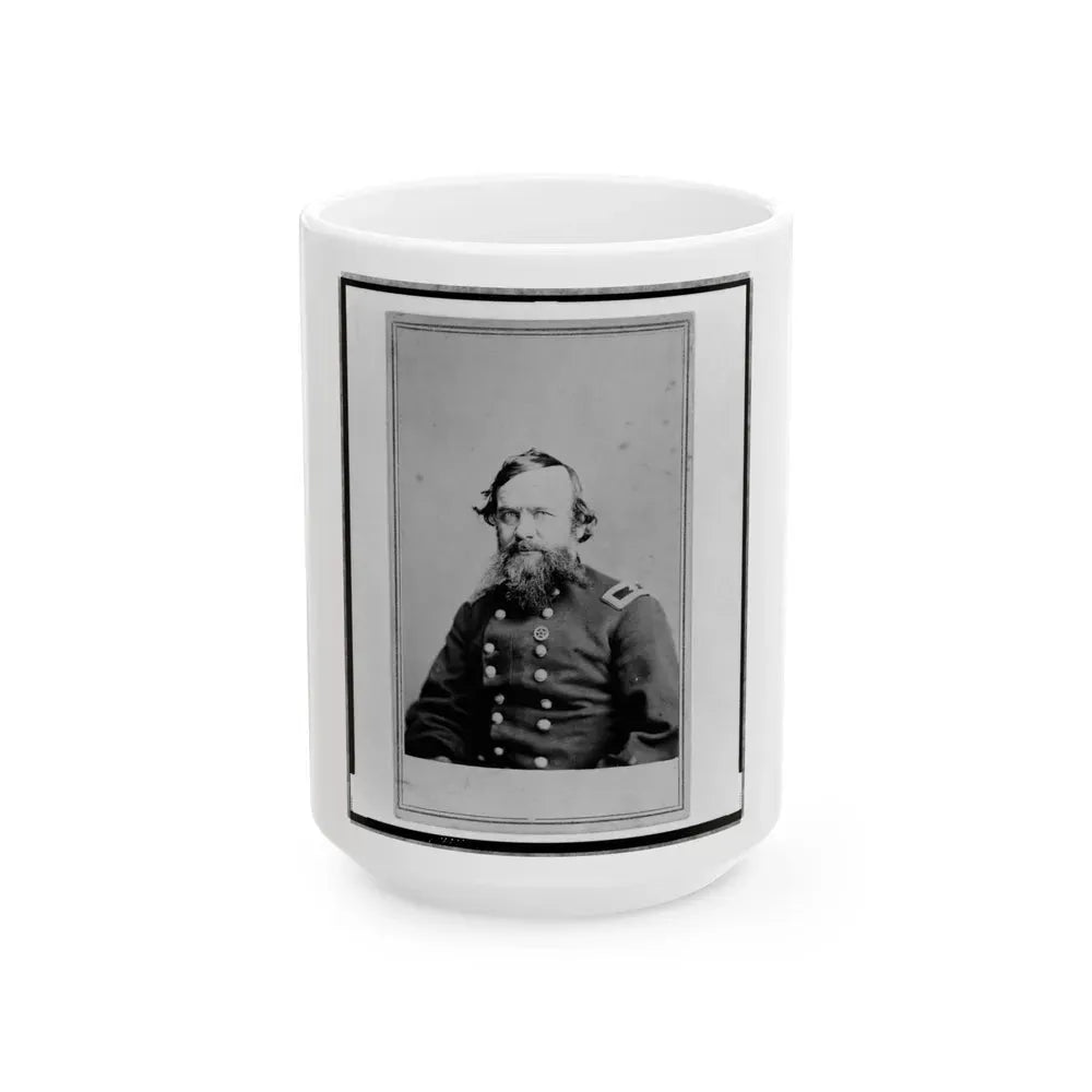 Alpheus S. Williams, Union Officer, Half-Length Portrait, Seated, Facing Left, With Small Star Medallion On Uniform (U.S. Civil War) White Coffee Mug 15oz - Go Mug Yourself