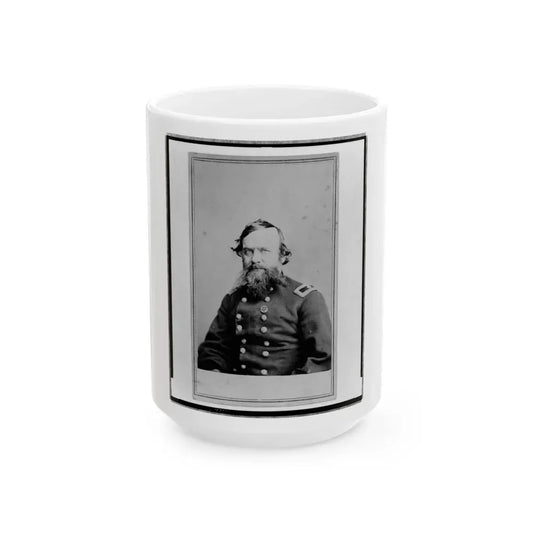 Alpheus S. Williams, Union Officer, Half-Length Portrait, Seated, Facing Left, With Small Star Medallion On Uniform (U.S. Civil War) White Coffee Mug 15oz - Go Mug Yourself