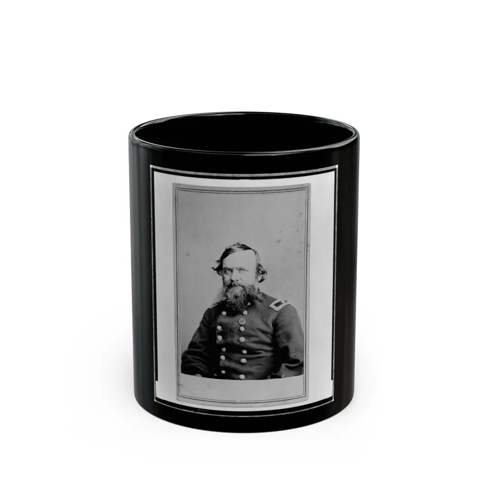 Alpheus S. Williams, Union Officer, Half-Length Portrait, Seated, Facing Left, With Small Star Medallion On Uniform (U.S. Civil War) Black Coffee Mug-11oz-Go Mug Yourself