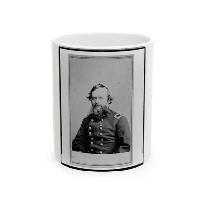 Alpheus S. Williams, Union Officer, Half-Length Portrait, Seated, Facing Left, With Small Star Medallion On Uniform (U.S. Civil War) White Coffee Mug-11oz-Go Mug Yourself