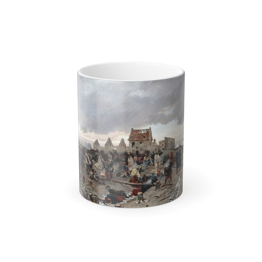 Alphonse Marie De Neuville (1835-1885) Bivouac after the battle of Bourget, 21 December 1870 - 1873 - Color Changing Mug 11oz-11oz-Go Mug Yourself