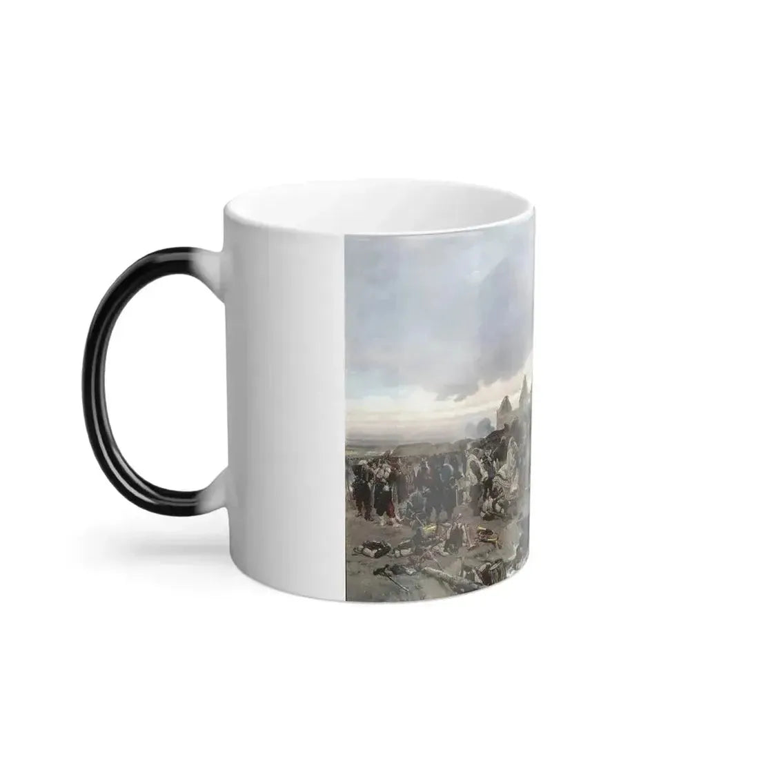 Alphonse Marie De Neuville (1835-1885) Bivouac after the battle of Bourget, 21 December 1870  - 1873 - Color Changing Mug 11oz - Go Mug Yourself