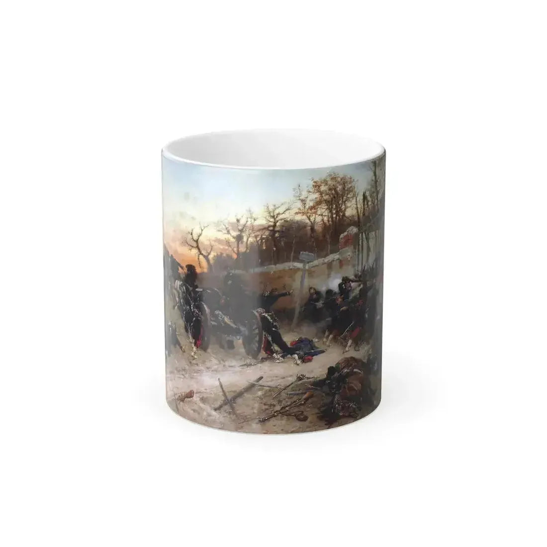 Alphonse Marie De Neuville (1835-1885) Defence of Longboyau's gate, chateau of Buzenval on Octobre 21st -0 - Color Changing Mug 11oz 11oz - Go Mug Yourself