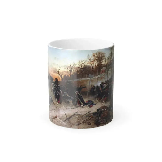 Alphonse Marie De Neuville (1835-1885) Defence of Longboyau's gate, chateau of Buzenval on Octobre 21st -0 - Color Changing Mug 11oz 11oz - Go Mug Yourself