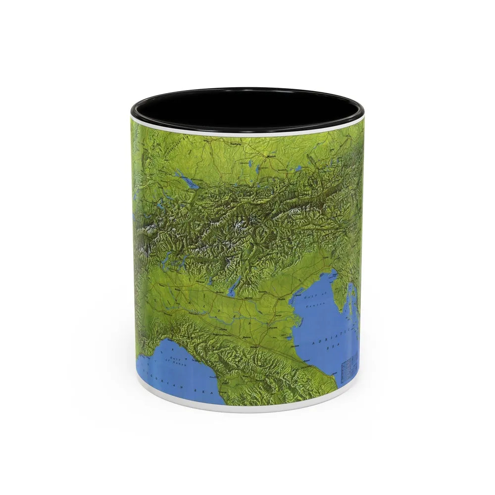 Alps, The (1985) (Map) Accent Coffee Mug-11oz-Black-Go Mug Yourself