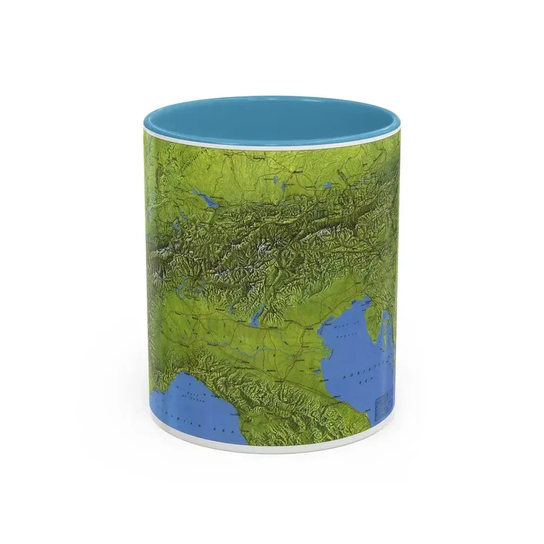 Alps, The (1985) (Map) Accent Coffee Mug 11oz Light Blue - Go Mug Yourself