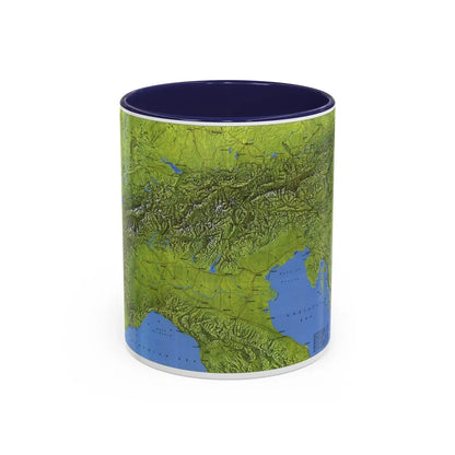 Alps, The (1985) (Map) Accent Coffee Mug-11oz-Navy-Go Mug Yourself