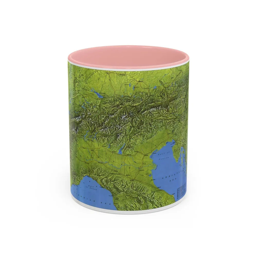 Alps, The (1985) (Map) Accent Coffee Mug-11oz-Pink-Go Mug Yourself