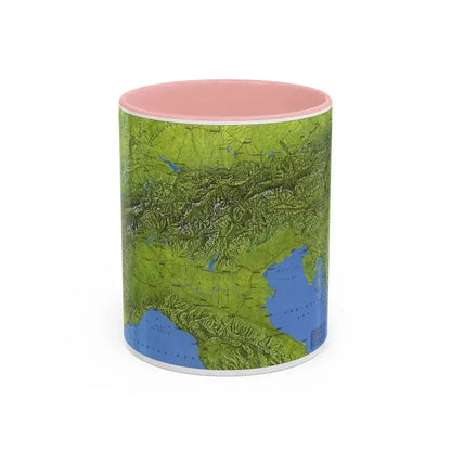 Alps, The (1985) (Map) Accent Coffee Mug 11oz Pink - Go Mug Yourself