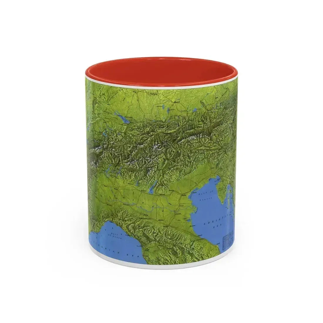 Alps, The (1985) (Map) Accent Coffee Mug 11oz Red - Go Mug Yourself